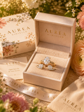 Anello Componibile 2 in 1 - Con Pietre in Quarzo Bianco e Montatura in Acciaio Dorato!